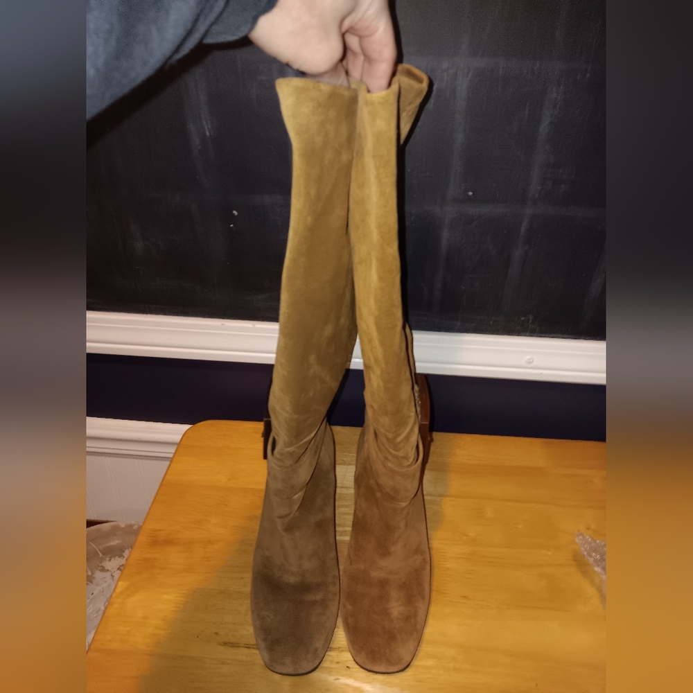 Gucci GG Suede Heeled Boots Size 38 - Picture 1 of 5